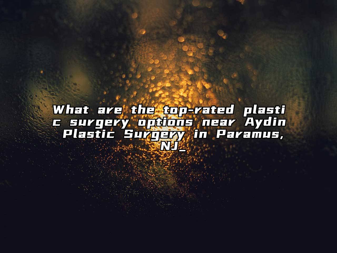 What are the top-rated plastic surgery options near Aydin Plastic Surgery in Paramus, NJ_